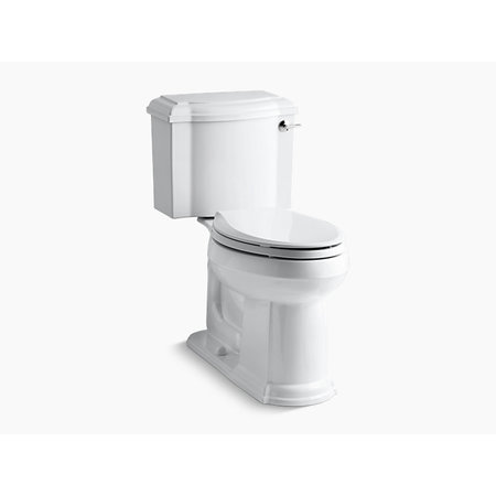 KOHLER Elongated 1.28 GPF Chair Height Toilet W/ Right-Hand Trip Lever, 1.28 gpf, White 3837-RA-0